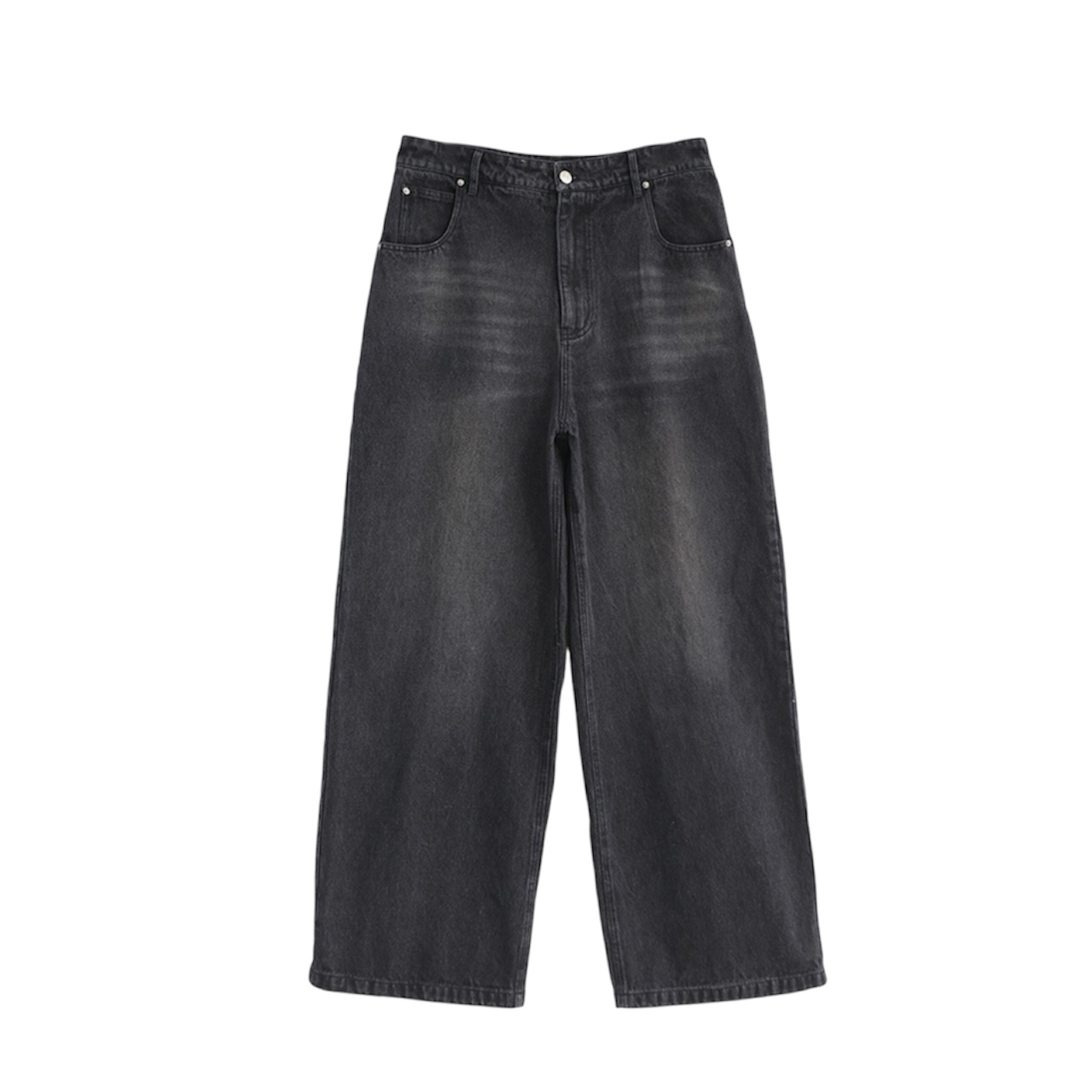 Washed Charcoal  Baggy Denim
