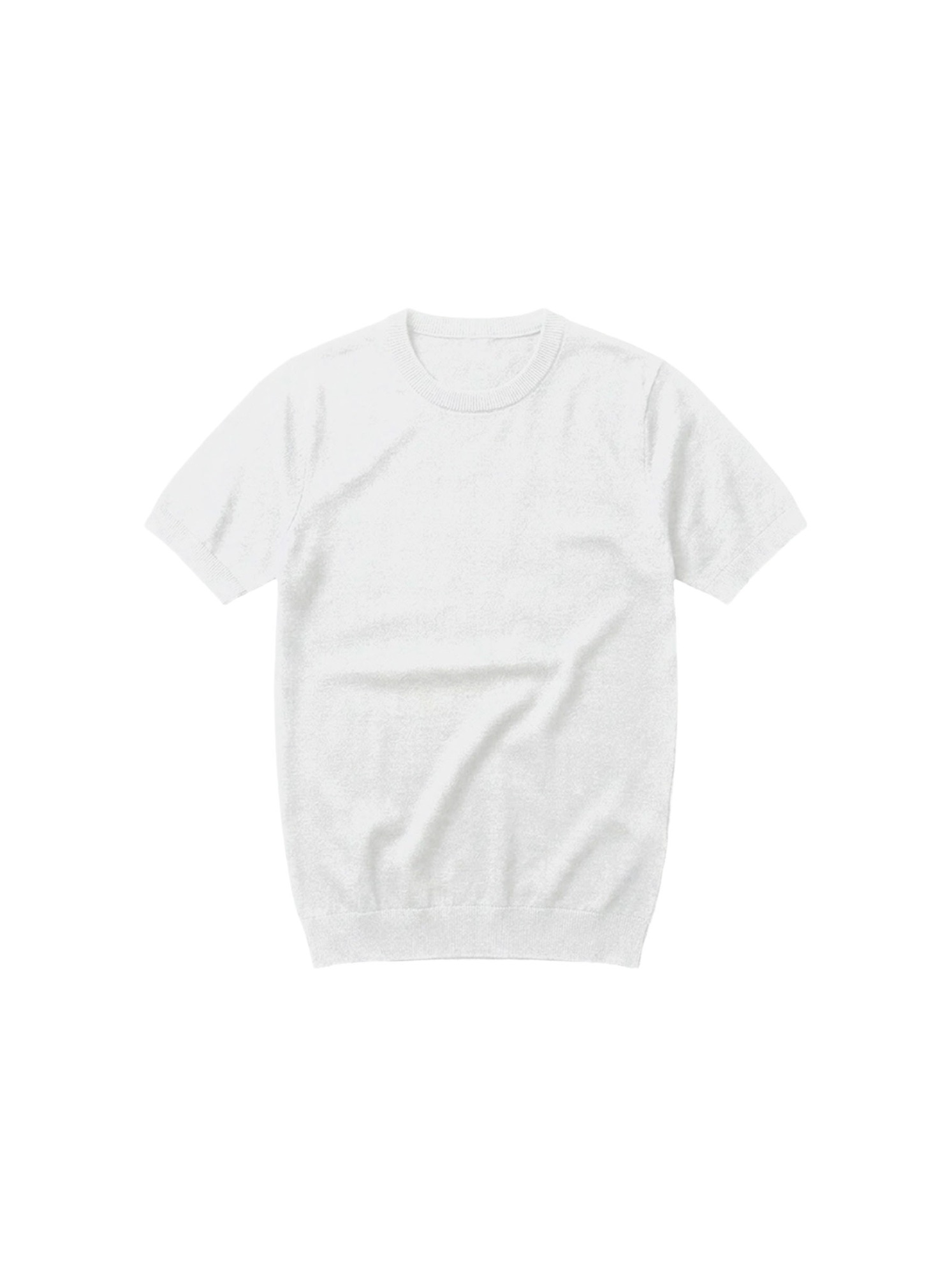 White Slim Ribbed T-Shirt
