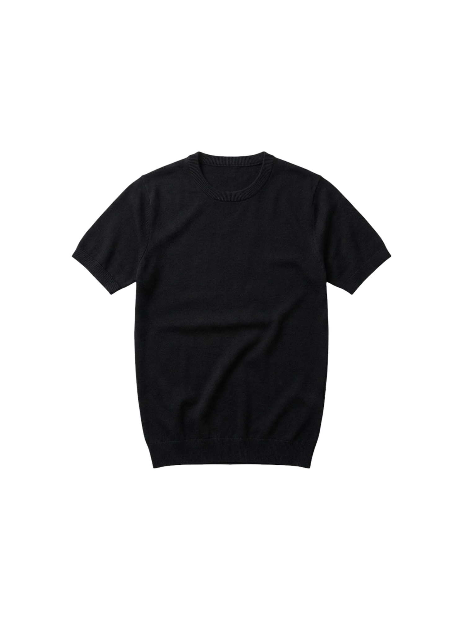 Black Slim Ribbed T-Shirt